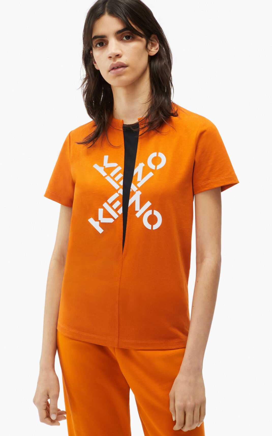 Kenzo Big X Sport Ženska Majice Globoko Oranžna SI-3939401